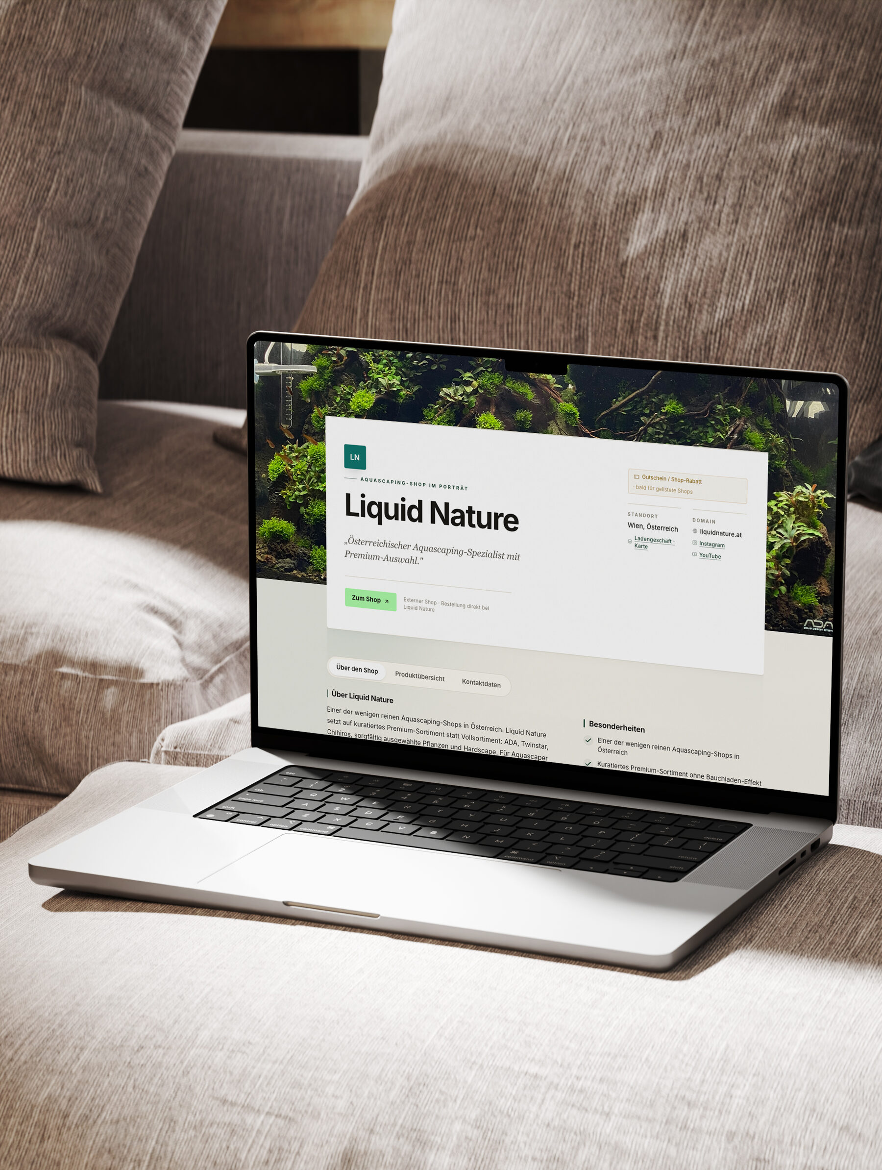 Beispiel-Screenshot einer Shop-Detailseite auf ScapeScout
